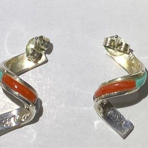 NATIVE AMERICAN INDIAN MADE EARRINGS.  ZUNI